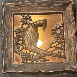 Copper Pheasant Wall Plaques Set of 2 Decorative Metal Art